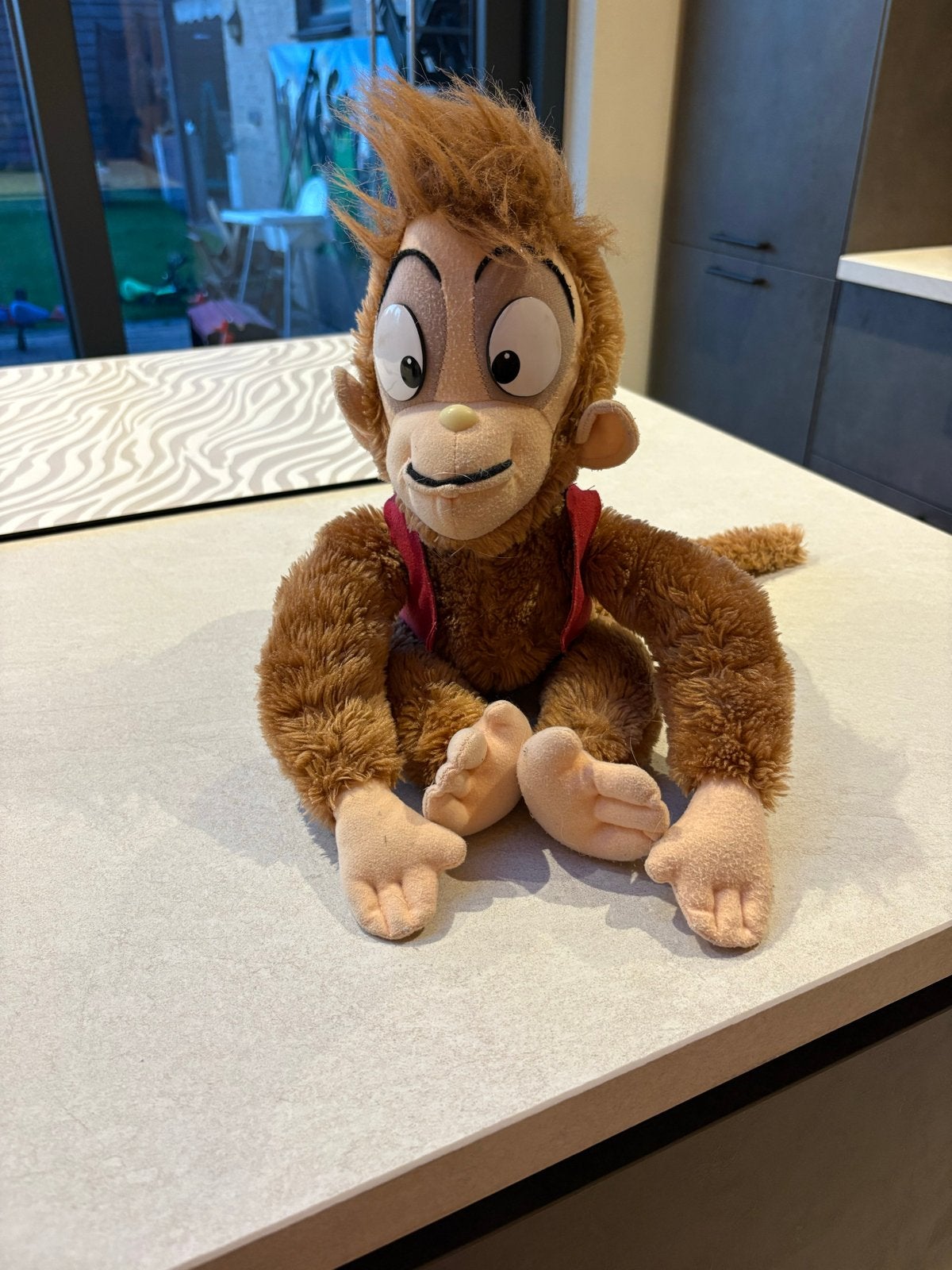 Knuffel Aap Abu van Aladdin - Disneyland Parijs, Gebruikt, Disney, Ophalen of Verzenden, Middelgroot (20 tot 80 cm)