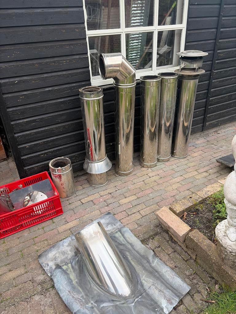 RVS rookkanaal onderdelen en toebehoren, Ophalen of Verzenden, Gebruikt