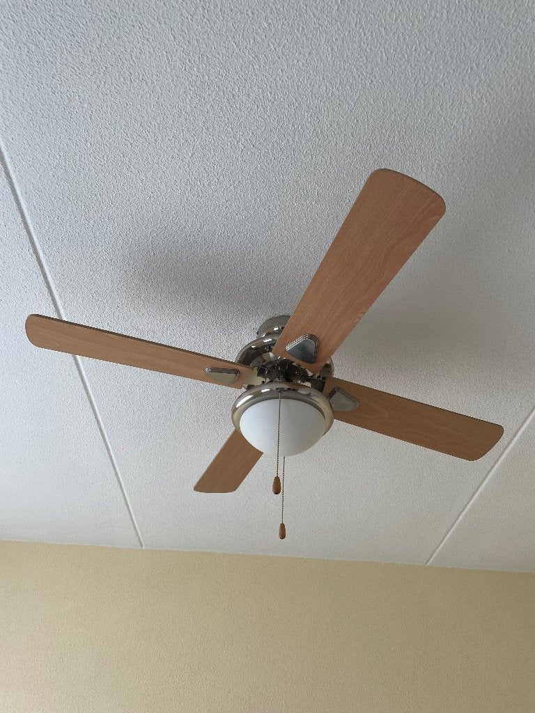 Plafondventilator  met lamp, Ophalen, Bruin, Gebruikt, Plafondlamp