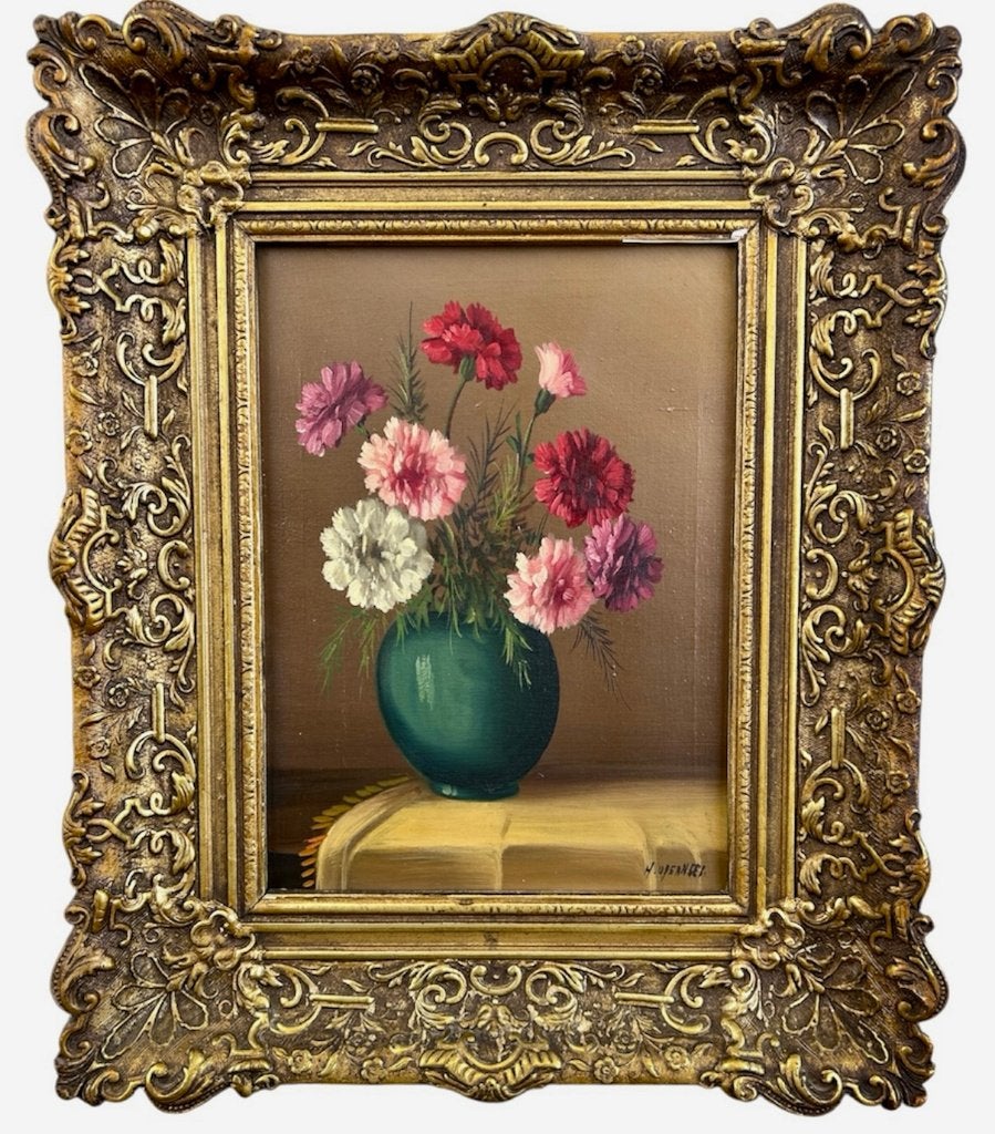 Herman Openneer sr. (1906–1986) Bloemstilleven anjers # 201, Antiek en Kunst, Kunst | Schilderijen | Klassiek, Ophalen