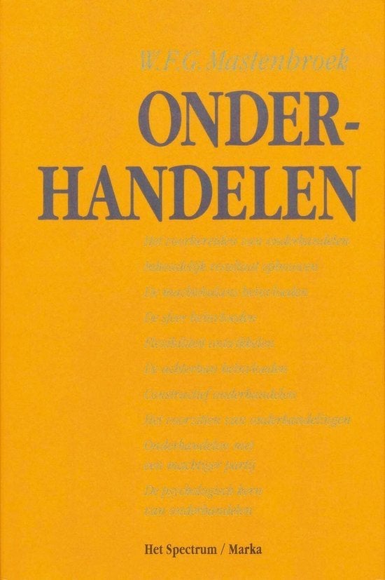 Onderhandelen - W.F.G. Mastenbroek, Ophalen of Verzenden, Nieuw, Management