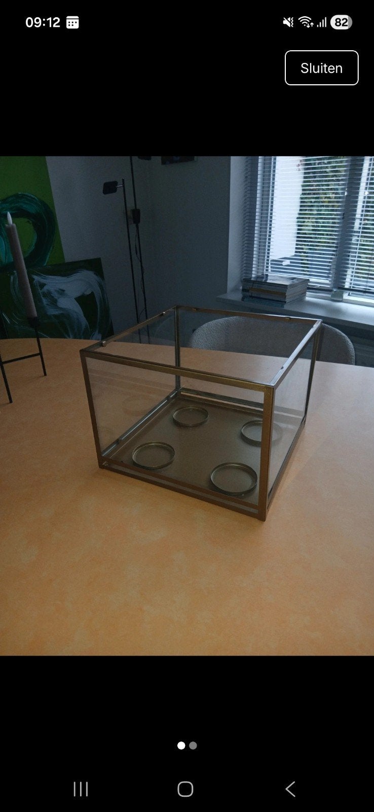 Glazen windlicht/lantaarn voor sfeervolle verlichting IKEA, Windlicht, Gebruikt, Meerkleurig, Overige merken
