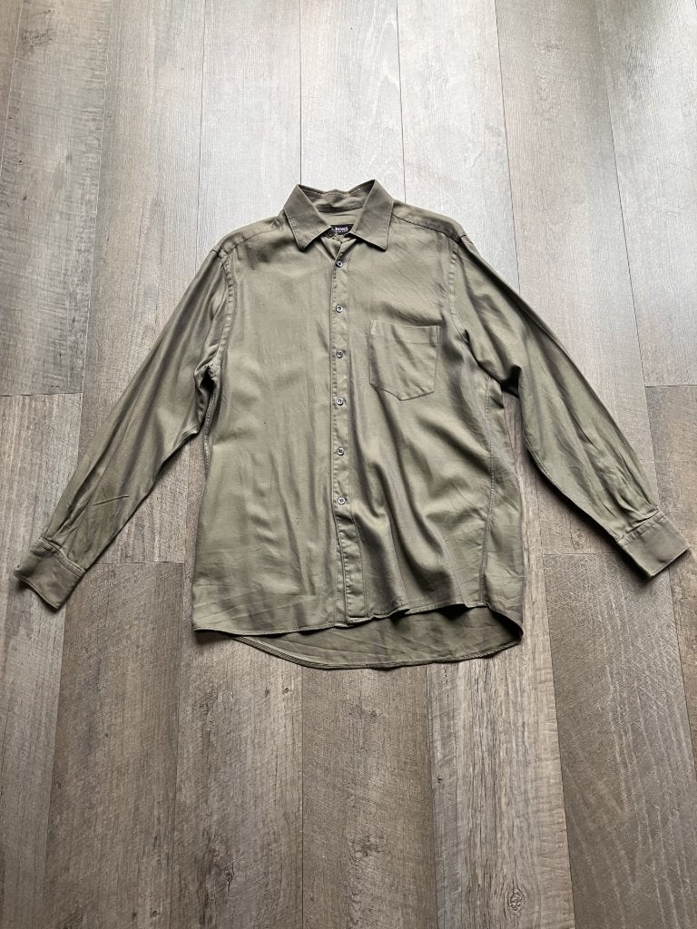 Hugo Boss overhemd (maat 40), Kleding | Heren, Overhemden, Hugo Boss, Gedragen, Groen, Halswijdte 39/40 (M)