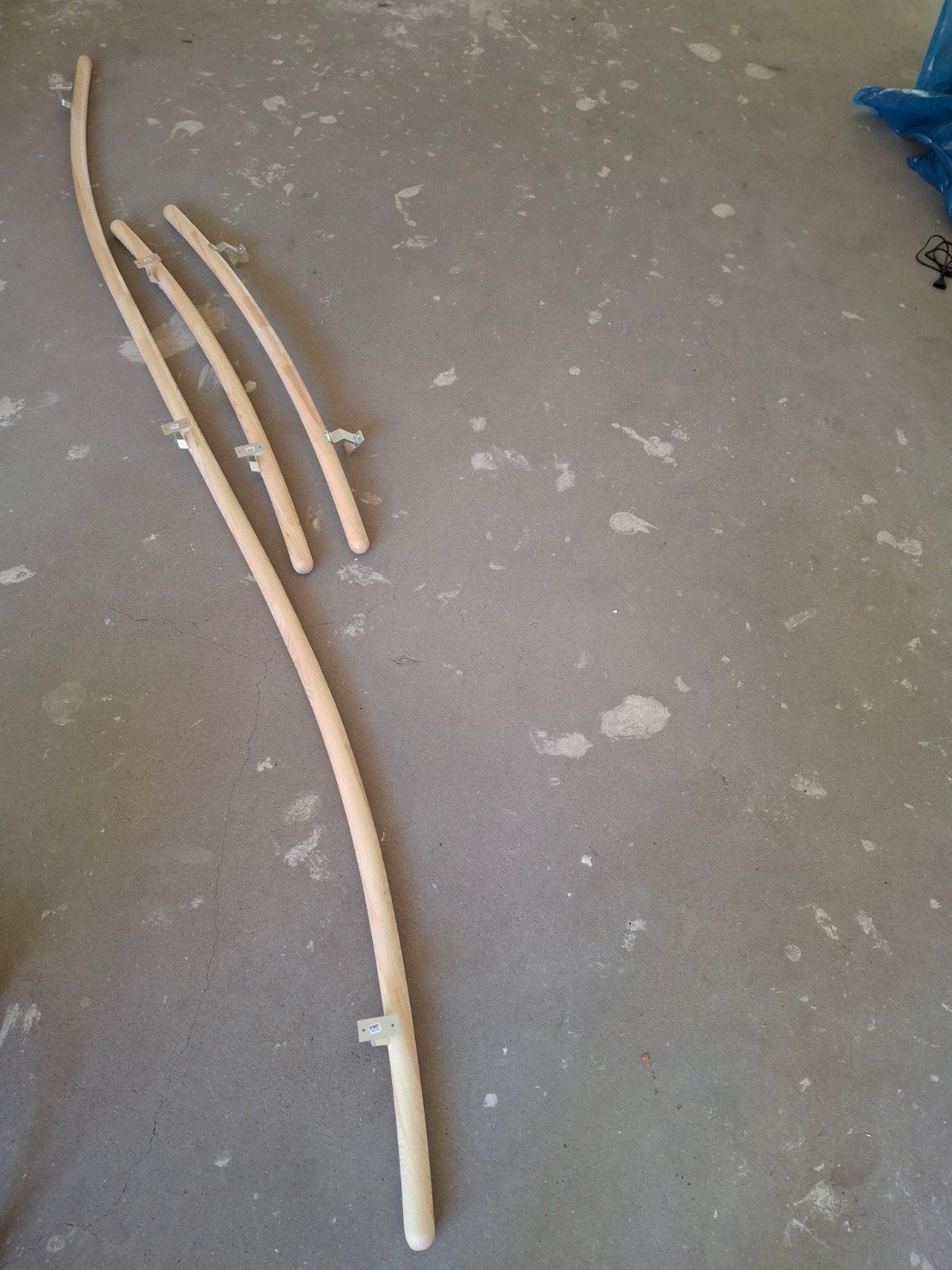 Set van 3 houten leuningen voor trap of decoratie, Doe-het-zelf en Verbouw, Deuren en Horren, Ophalen, Gebruikt, Hout, Overige typen
