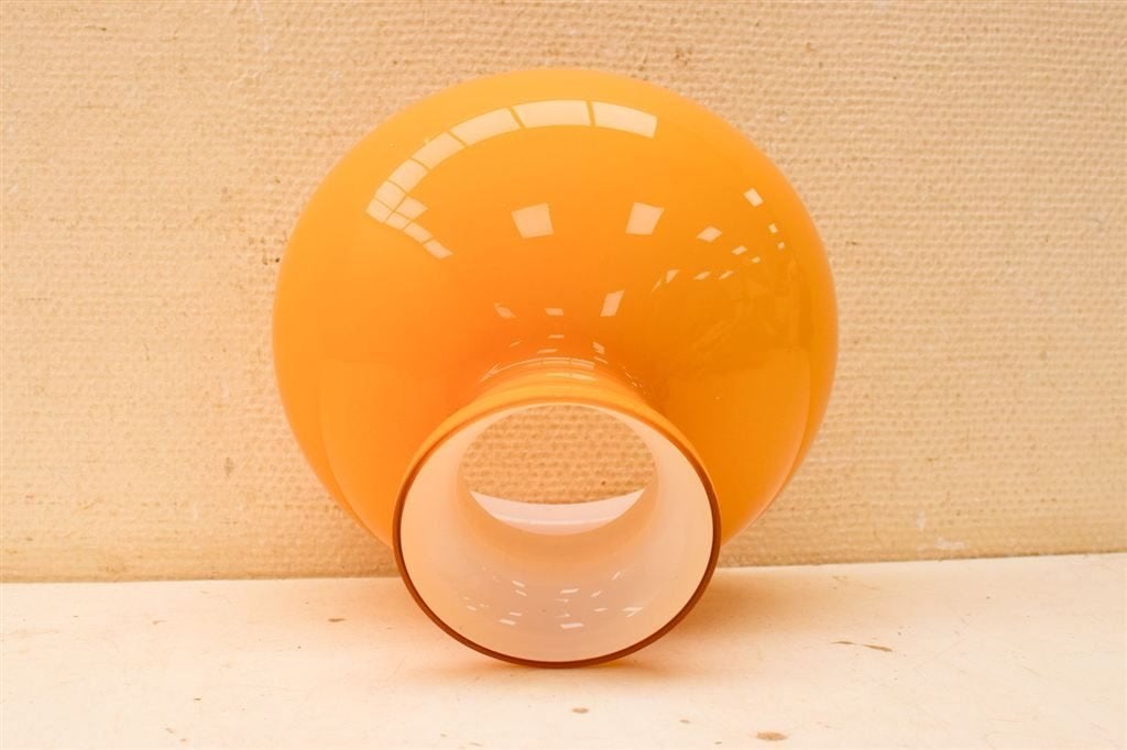 Opaline lampenkap 48881, Hanglamp, Gebruikt, Geel, Rond