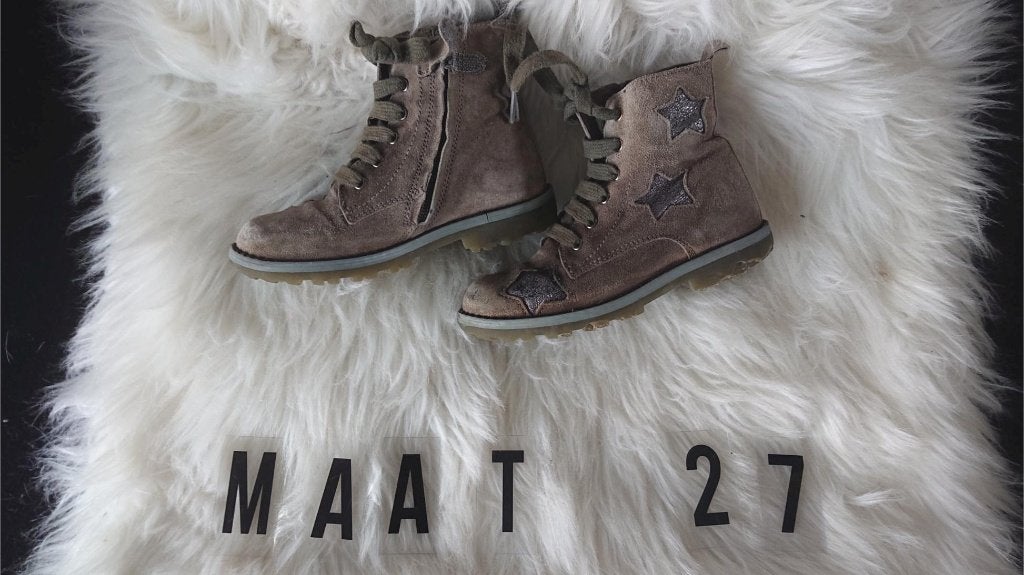 Bruine suede enkel laarsjes maat 27, Gebruikt, Meisje, Ophalen of Verzenden, Laarzen