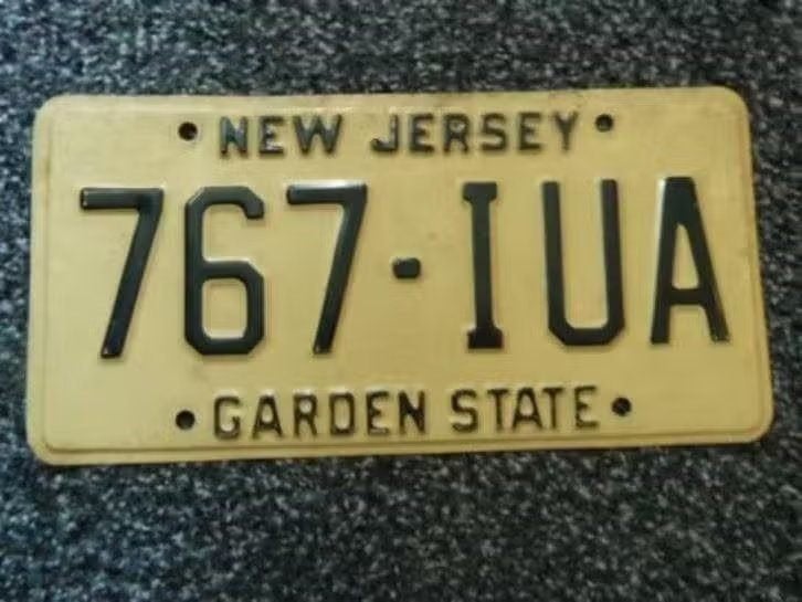 Kentekenplaat licenseplate New Jersey USA, Verzenden, Gebruikt, Auto's