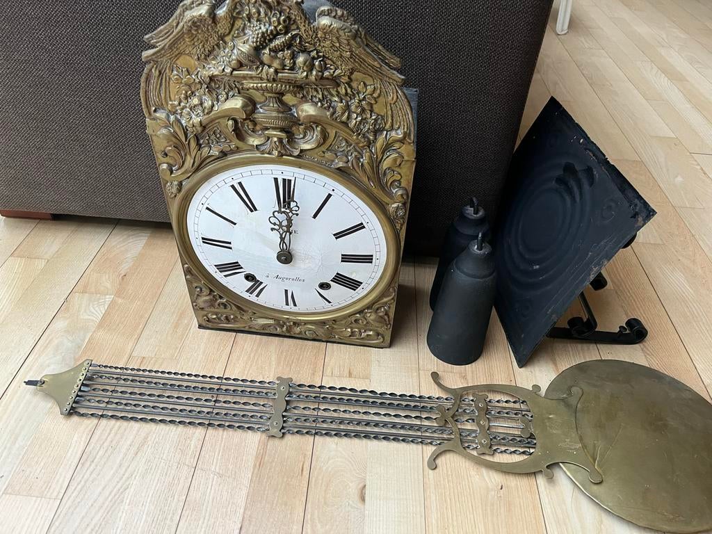 Antieke Comtoise klok met slinger en gewichten, Antiek en Kunst, Antiek | Klokken, Ophalen