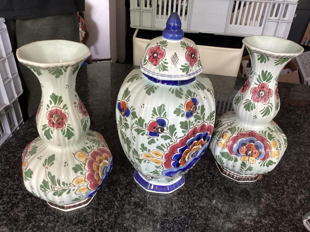 Vintage Velsen Sassenheim Delfts Blauw Aardewerk Set, Antiek en Kunst, Ophalen of Verzenden
