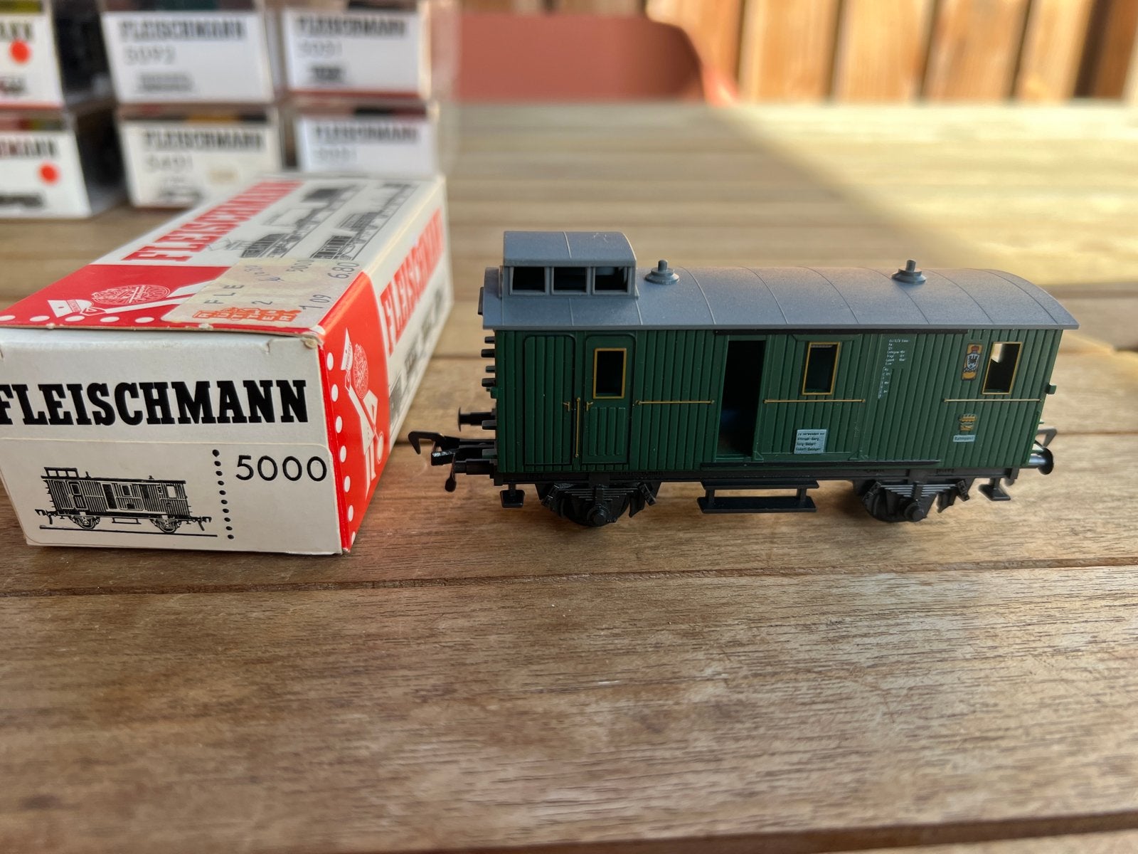 Fleischmann HO Wagon 5000 - Groene Goederenwagon, Gebruikt, Wagon, Ophalen of Verzenden, Fleischmann