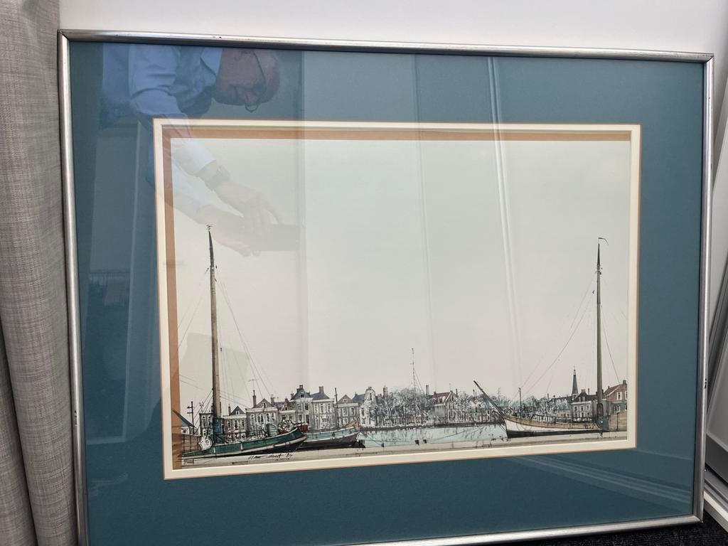 Ciano Siewert aquarel Haven Harlingen, Ophalen