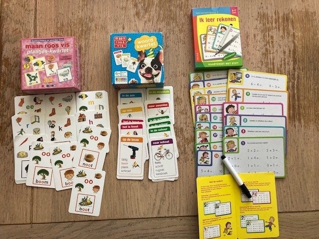 3x kwartetspel voor woord en letter en rekenspel, Kinderen en Baby's, Speelgoed | Educatief en Creatief, Ophalen of Verzenden
