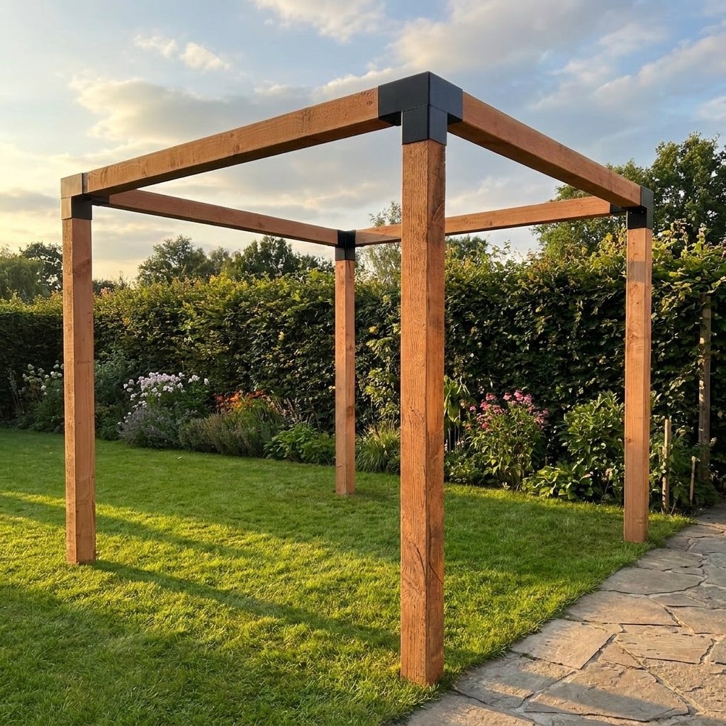 Douglas Pergola overkapping 3x3m stalen hoekverbindingen, Ophalen of Verzenden, Nieuw