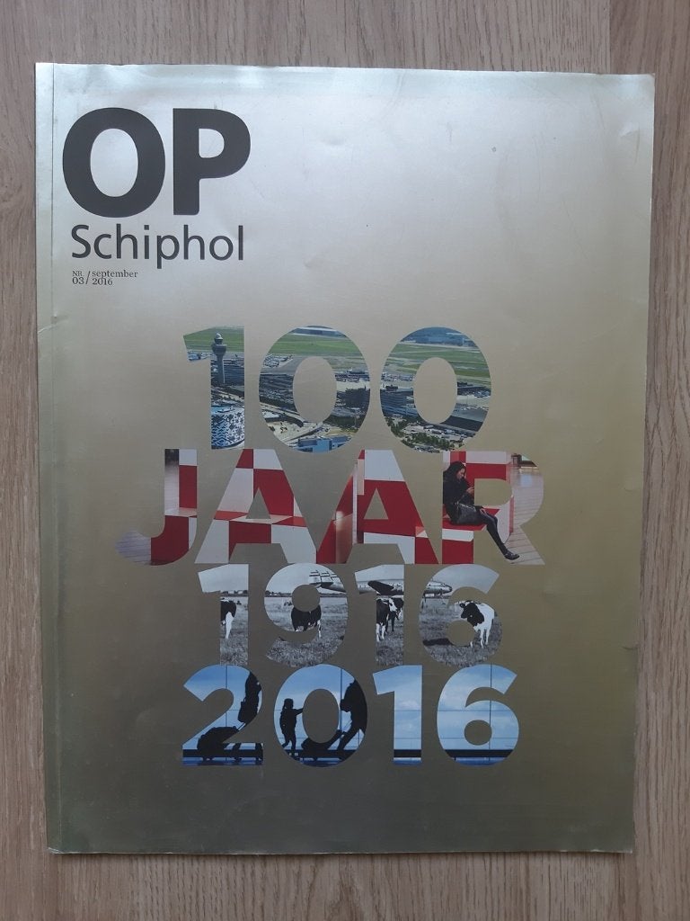 Jubileum uitgave tijdschrift "Op Schiphol" 100-jarig bestaan, Verzamelen, Verzenden, Gebruikt, Boek of Tijdschrift