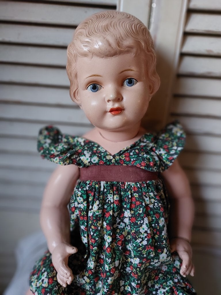 antieke pop, lief celluloid schutzmarke meisje, Verzamelen, Poppen, Ophalen of Verzenden, Gebruikt, Pop