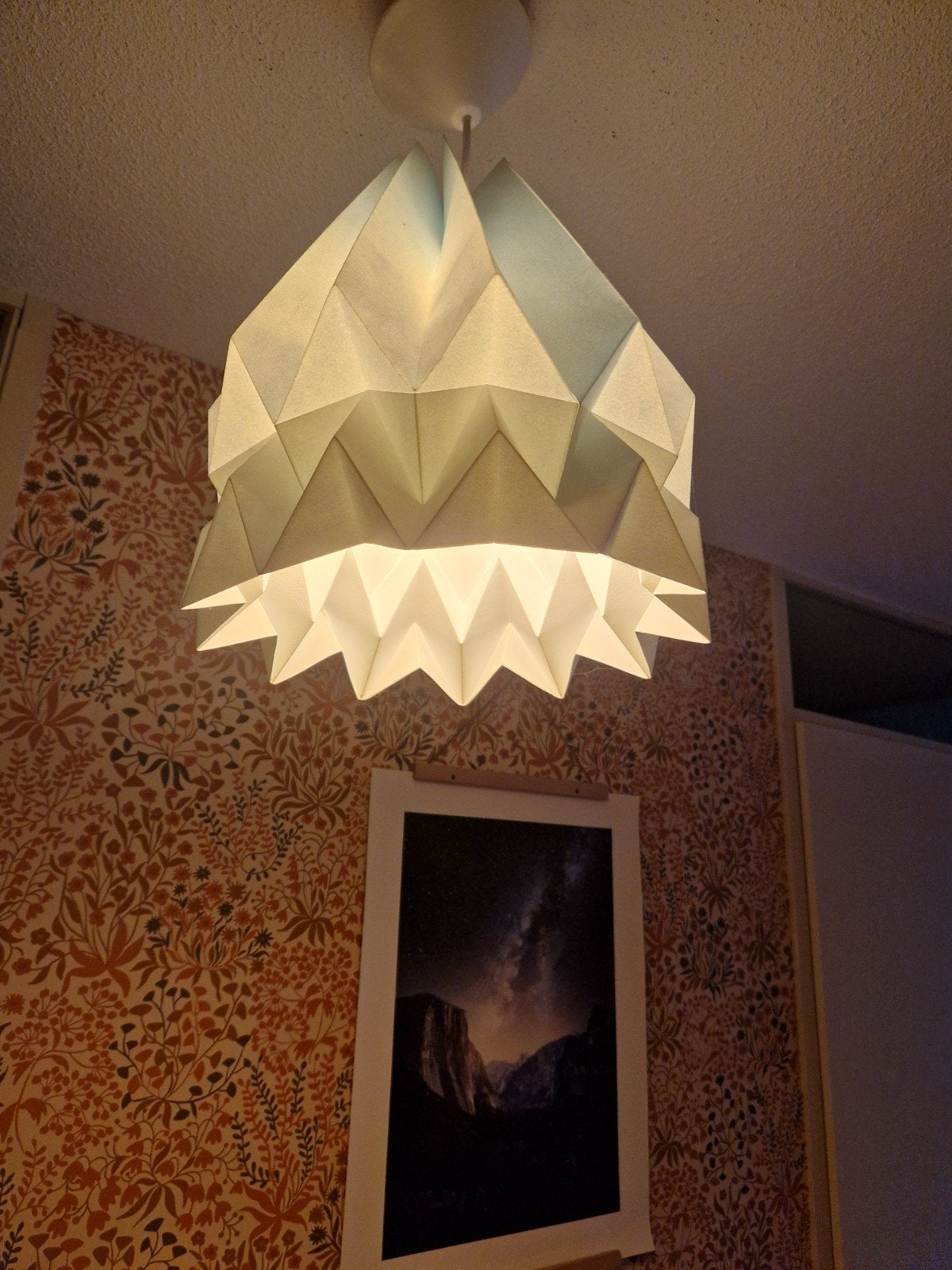 Origami lamp met kleurverloop lichtgroen, Overige materialen, Minder dan 50 cm, Ophalen of Verzenden, Zo goed als nieuw