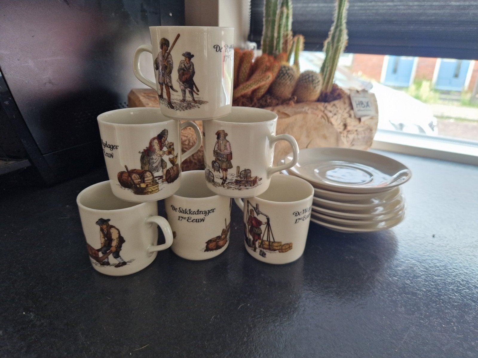 Vintage Mitterteich koffiemokken 17e-eeuw Ambachten Jan Luy, Huis en Inrichting, Ophalen of Verzenden