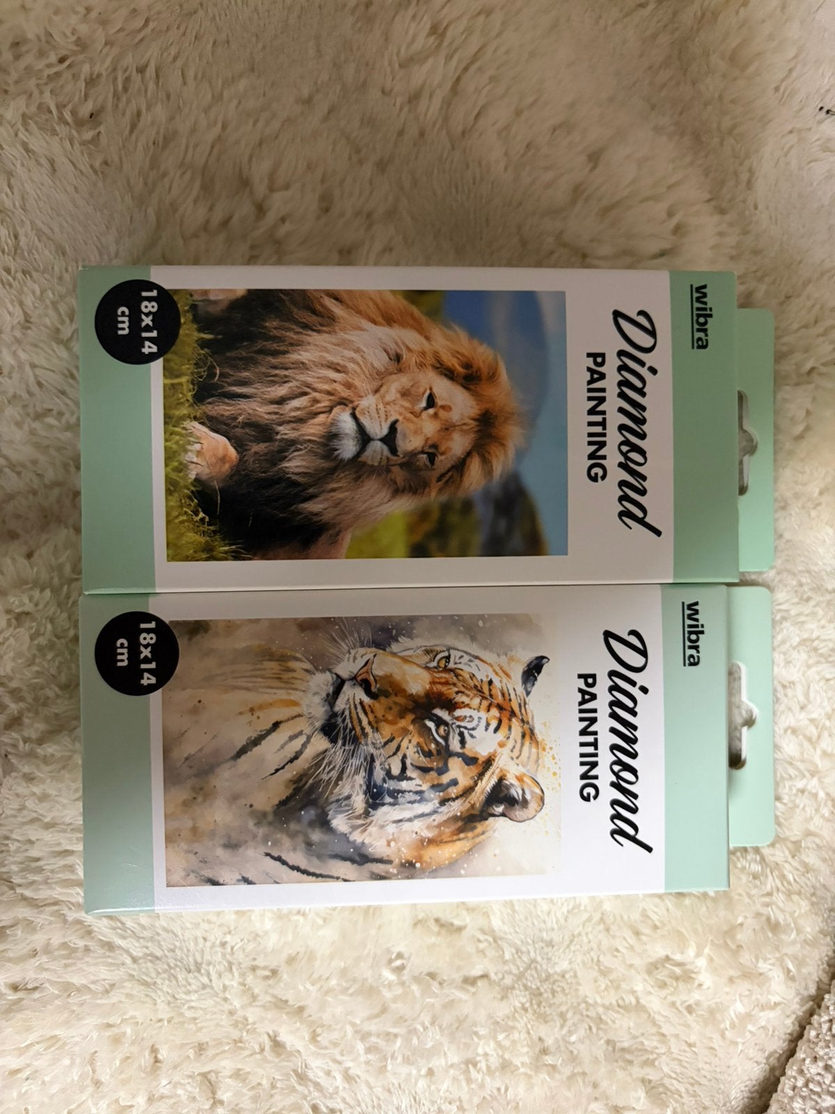 Diamond Painting Set Lion & Tiger 18x14 cm (New), Ophalen, Zo goed als nieuw