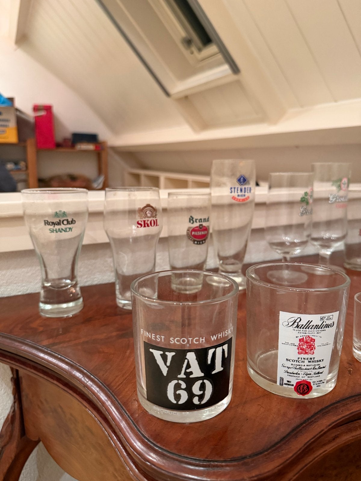 Diverse verzameling glazen en flessen (bier, fris, shot), Ophalen, Gebruikt, Bierglas