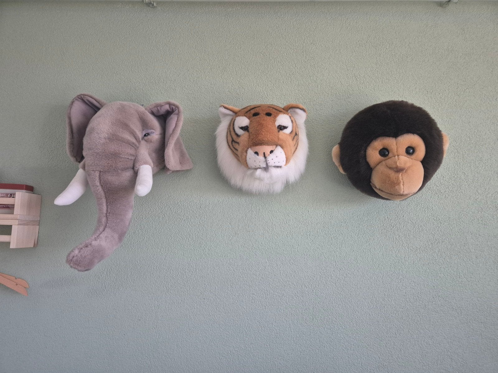 Dierenkoppen voor aan de muur: Olifant, Tijger, Aap, Ophalen, Zo goed als nieuw, Wanddecoratie, Ophangbaar