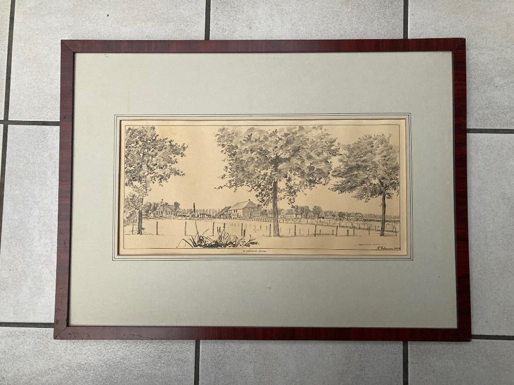 tekening / ets Carmelietenstraat Waspik / Piet Hohmann 1975, Ophalen