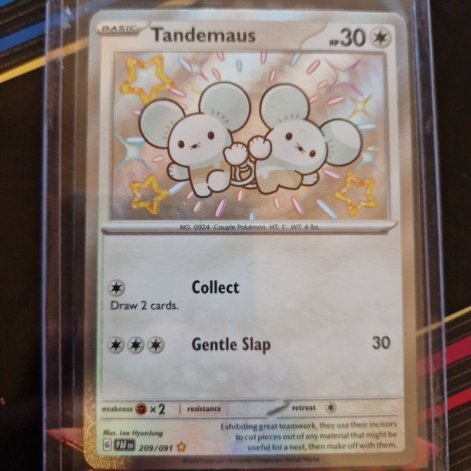 Tandemaus Pokémon Kaart - Zeldzaam en Nieuwstaat, Ophalen of Verzenden, Zo goed als nieuw, Losse kaart, Foil