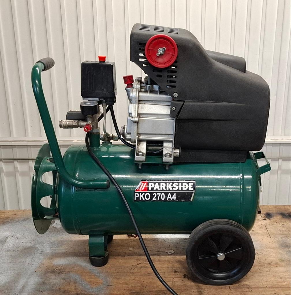Parkside compressor 24L, Doe-het-zelf en Verbouw, Compressors, Ophalen, Gebruikt, 6 tot 10 bar, 200 tot 400 liter/min