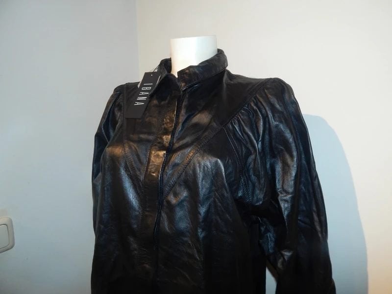 Ibana nieuwe leren blouse zwart opstaand kraagje Nieuw 40, Maat 38/40 (M), Verzenden, Zwart, Nieuw