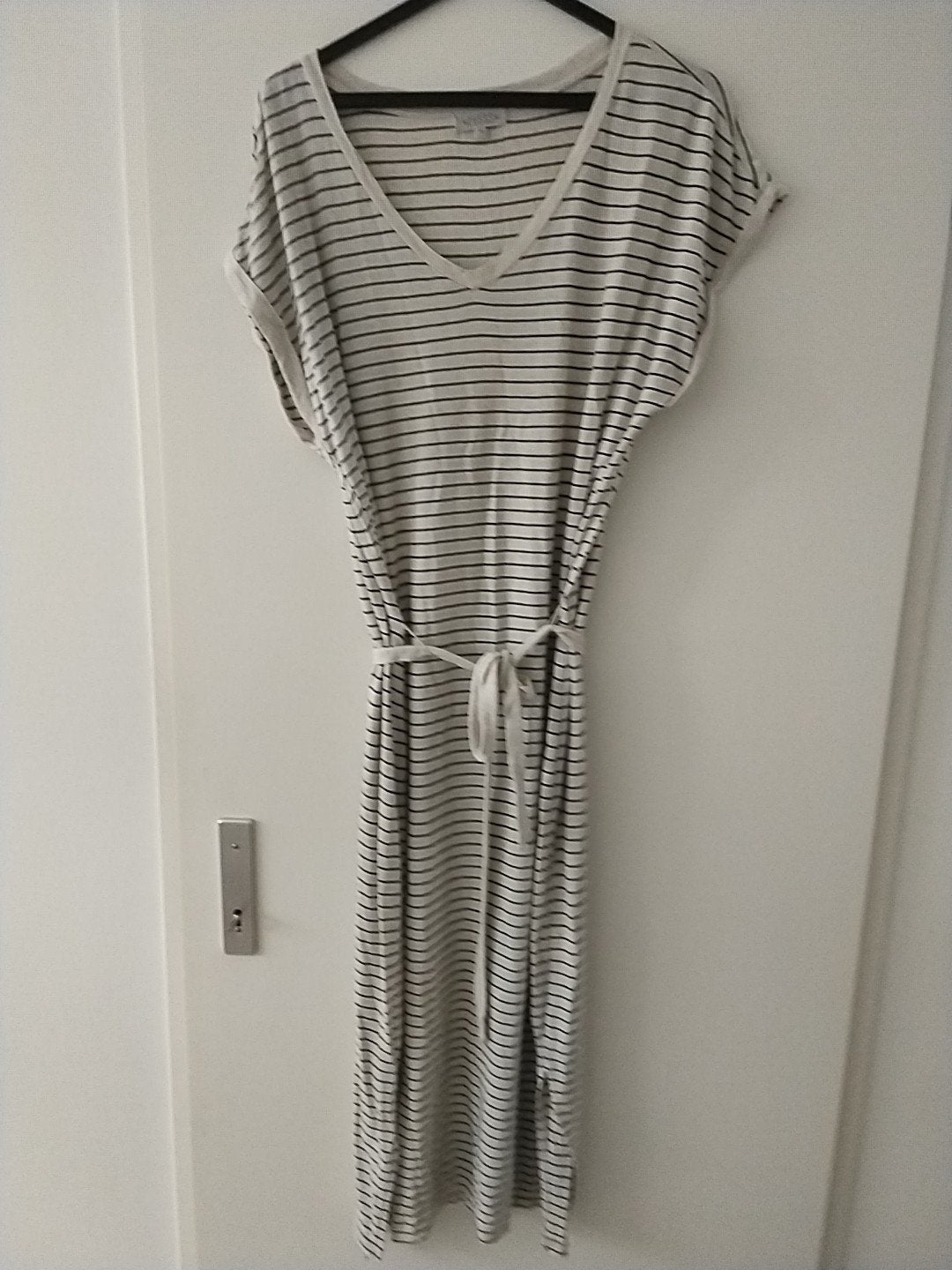 Jurk zomer beige naturel met zwarte streep M Zuss, Ophalen of Verzenden, Zo goed als nieuw, Beige, Jurk
