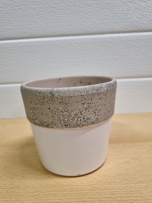bloempot grijs creme rond, Ophalen of Verzenden, 'T Olde Gre-j, Info@toldegrej.nl, Endepoelstraat 20f Didam