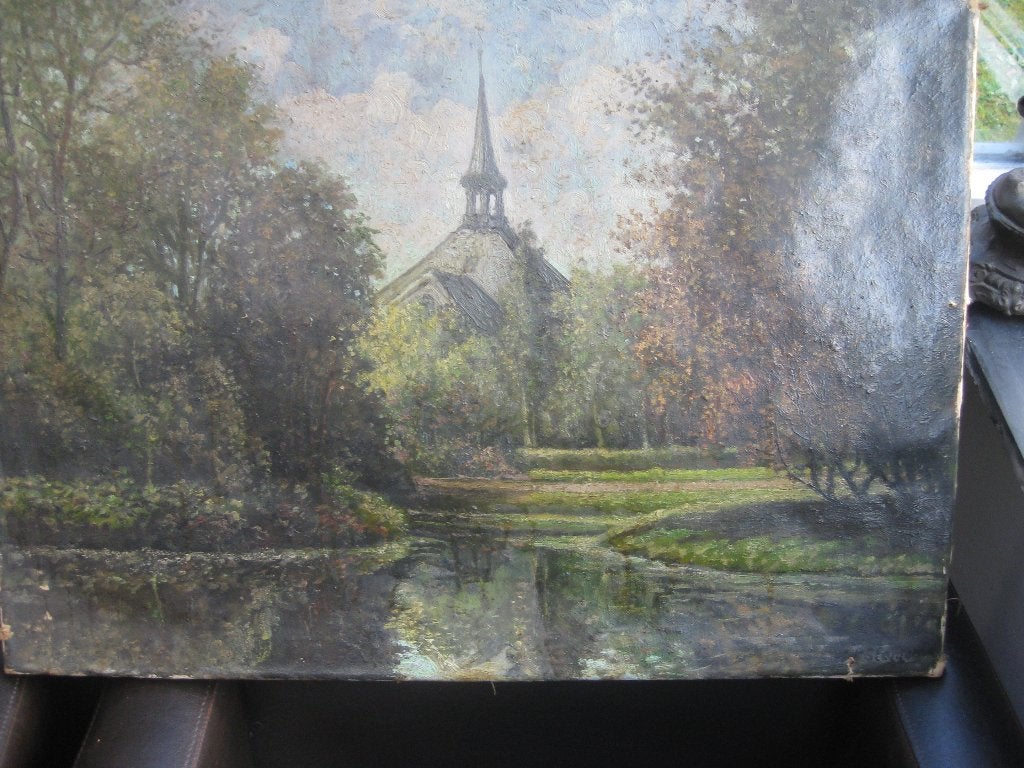 olieverf schilderij, Antiek en Kunst, Kunst | Schilderijen | Klassiek, Ophalen