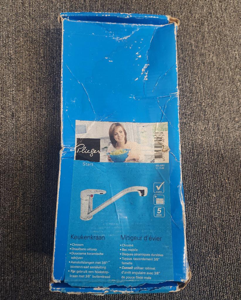 Plieger wastafel/keukenkraan, Ophalen of Verzenden, Nieuw, Chroom, Wastafel