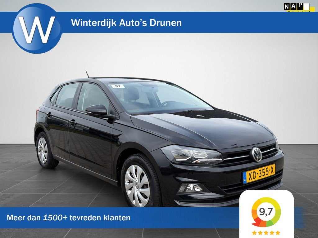 Volkswagen Polo 1.0 TSI Airco|Apple/Andriod Carplay|NAP, Auto's, Voorwielaandrijving, Euro 6, Zwart, Origineel Nederlands
