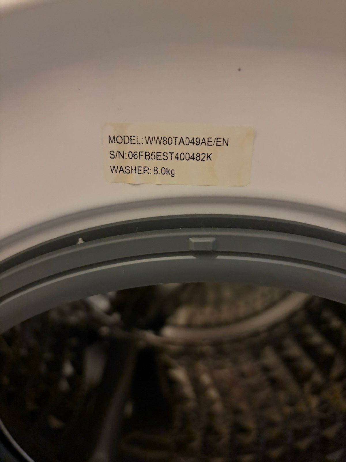 Samsung wasmachine 8 kg trommelinhoud, Ophalen, Gebruikt, 8 tot 10 kg, Voorlader