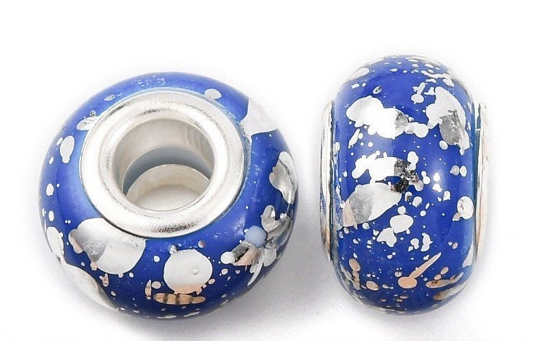 SALE: Set 10 stuks groot gat bedels zilverfolie multicolour, Overige merken, Overige materialen, SINO-SEAR GmbH, Feuerbachstrasse11, Potsdam, Germany