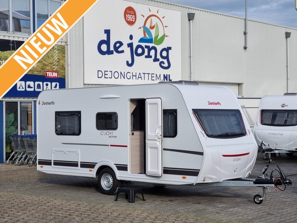 Dethleffs C'Joy 460 LE Active - Enkele bedden!, Caravans en Kamperen, Schokbreker, Standaardzit, Bedrijf, Tot en met 3