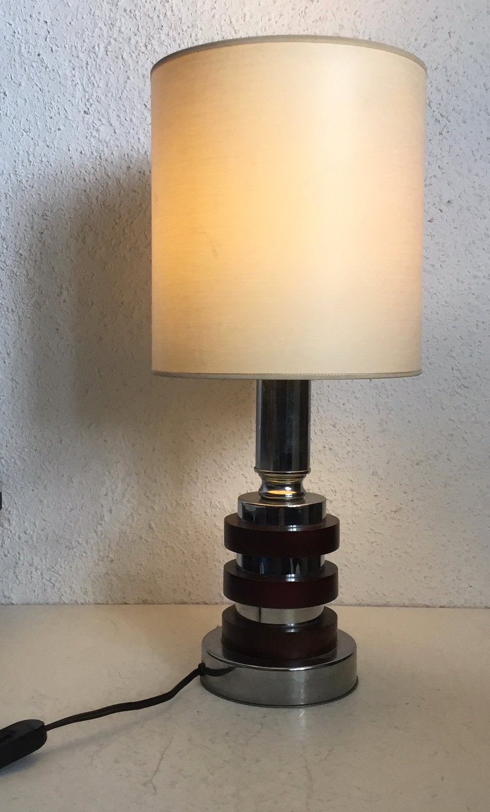 vintage design tafellamp van Felice Antonio Botta  jaren 70, Huis en Inrichting, Lampen | Tafellampen, Ophalen, Gebruikt, Hout