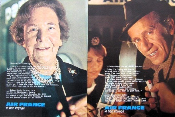 26 vintage reclames KLM Air France vliegmaatschappij 1926-86, Ophalen of Verzenden, Gebruikt, Overige typen