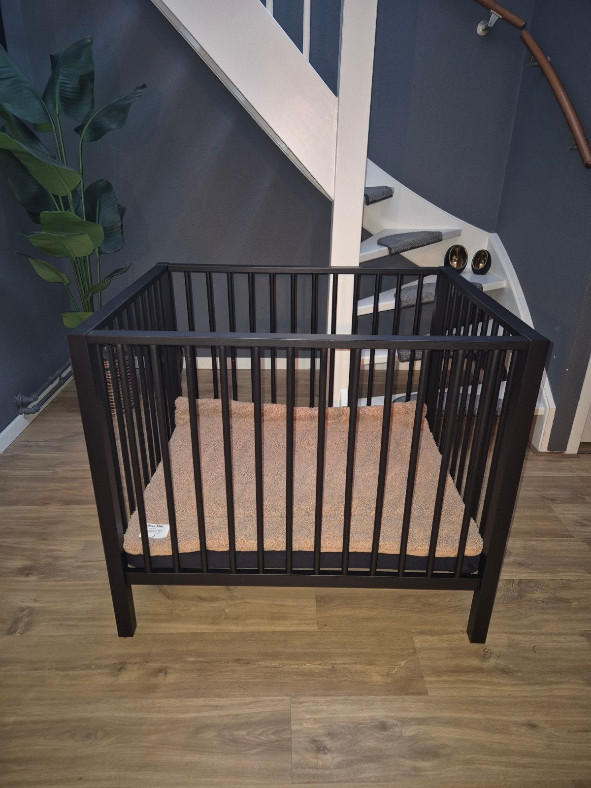 Zwarte box Robin II met matras, hoes en boxkleed Jollein, Kinderen en Baby's, Ophalen, Gebruikt, Rechthoekig, In hoogte verstelbaar