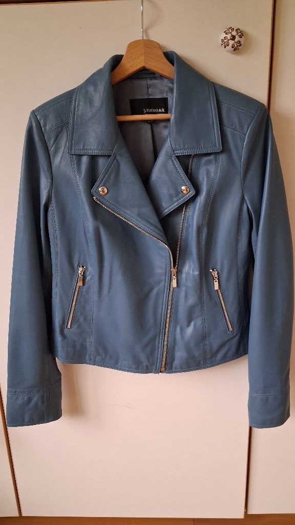 Jas leer blauw M gevoerd, Kleding | Dames, Maat 38/40 (M), Blauw, Nieuw, Studio Ar