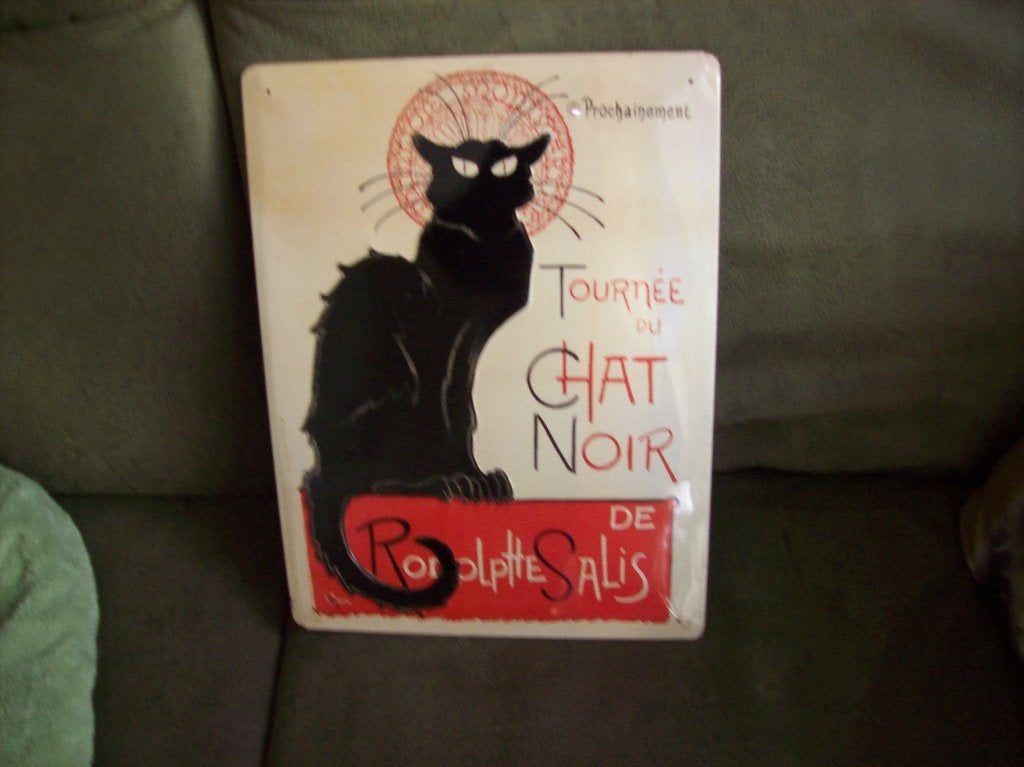 vintage metalen plaat in 3d /tournee du chat noir 30bij41cm, Ophalen, Huis en Inrichting