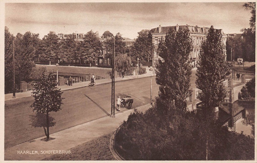Fotokaart Haarlem, Schoterbrug, Ophalen of Verzenden, 1920 tot 1940, Ongelopen, Noord-Holland
