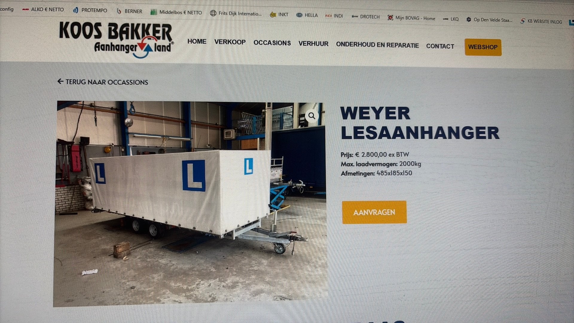 Lesaanhanger les aanhangwagen rijschool, Ophalen, Gebruikt