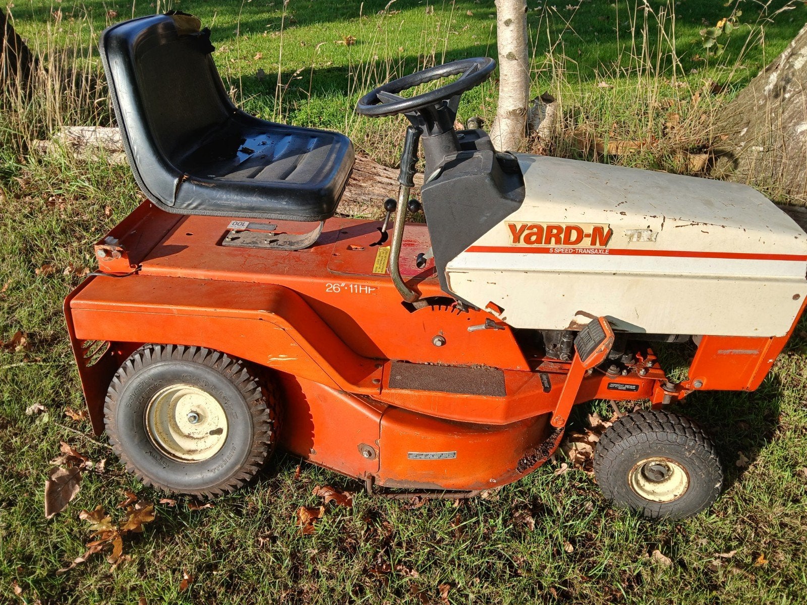 Zitmaaier Yard-Man (achter as gebroken), Ophalen, Cirkelmaaier, Gebruikt, Benzine-grasmaaier