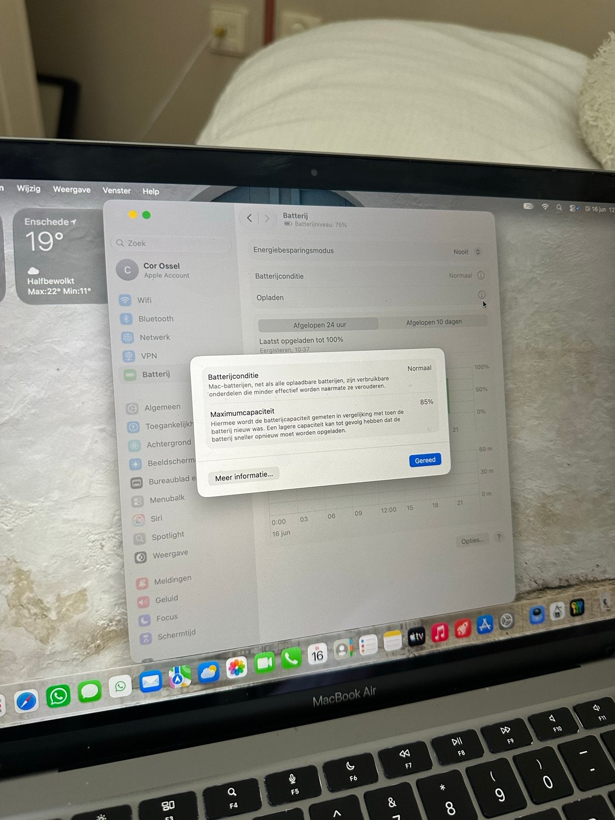 MacBook Air M1 2020 - 8GB RAM, 256GB SSD, 13 inch, Computers en Software, Apple Macbooks, Ophalen, Gebruikt, 256 GB, Qwerty