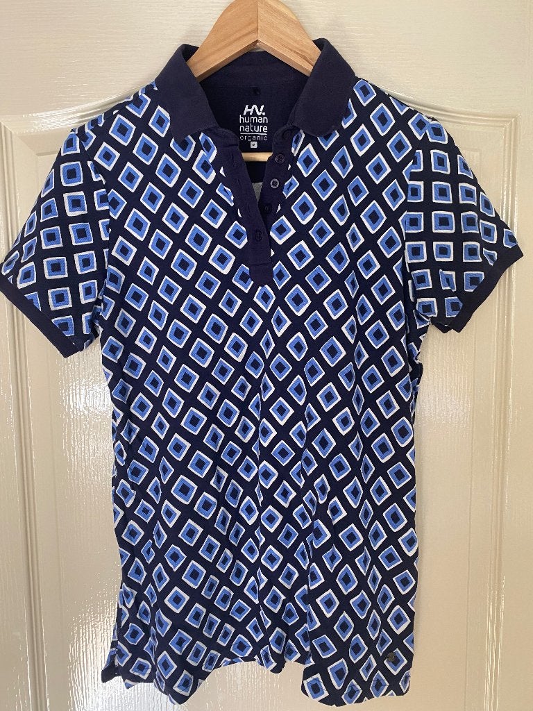 Poloshirt van Human Nature, Maat 38/40 (M), Blauw, Ophalen of Verzenden, Korte mouw