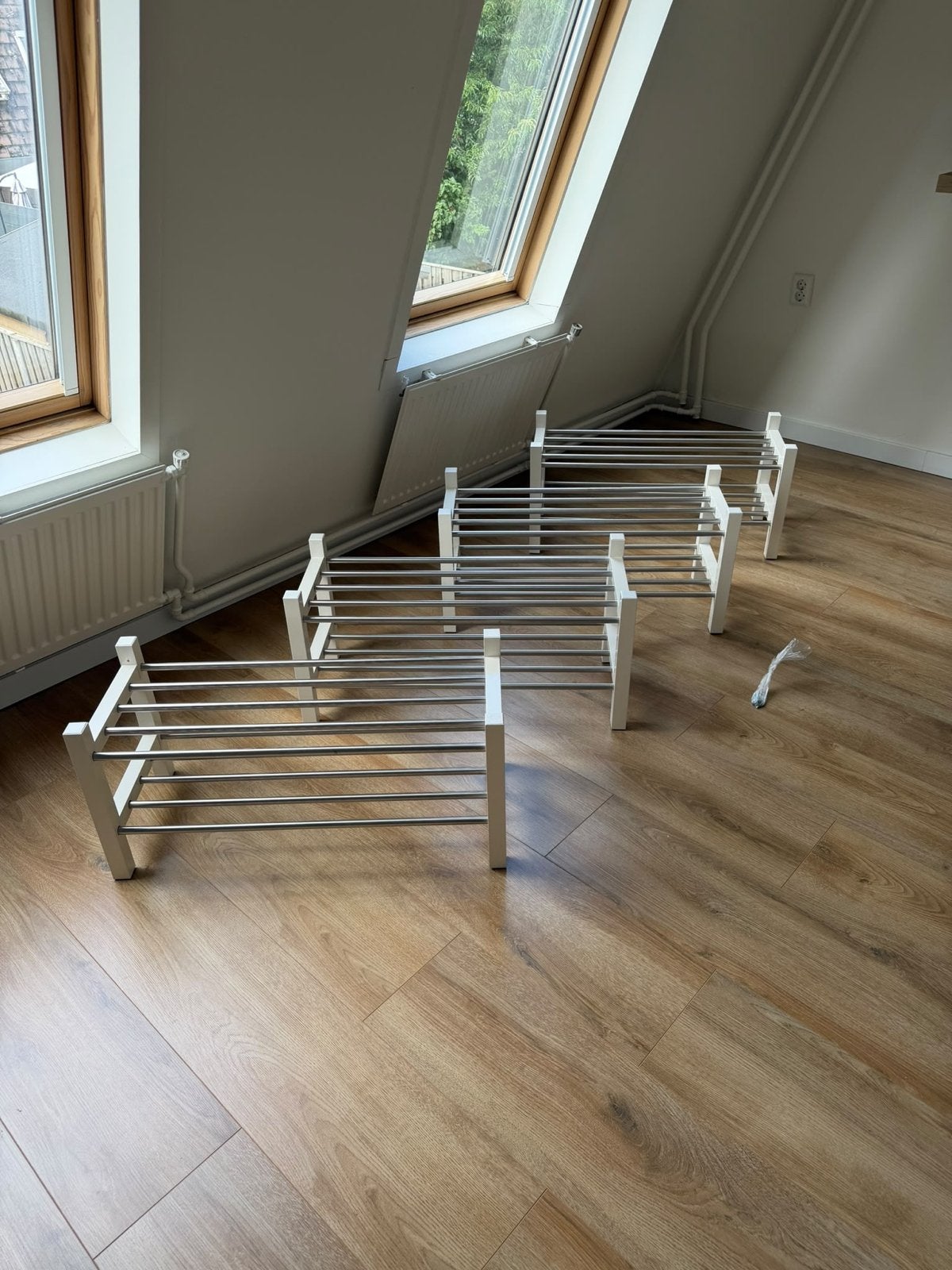 4x Schoenenrek wit/metaal - IKEA TJUSIG, Ophalen, Gebruikt