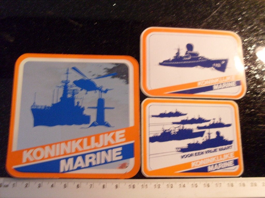 3x sticker koninklijke marine logo F801 heli fregat duikboot, Verzamelen, Verzenden, Zo goed als nieuw, Bedrijf of Vereniging