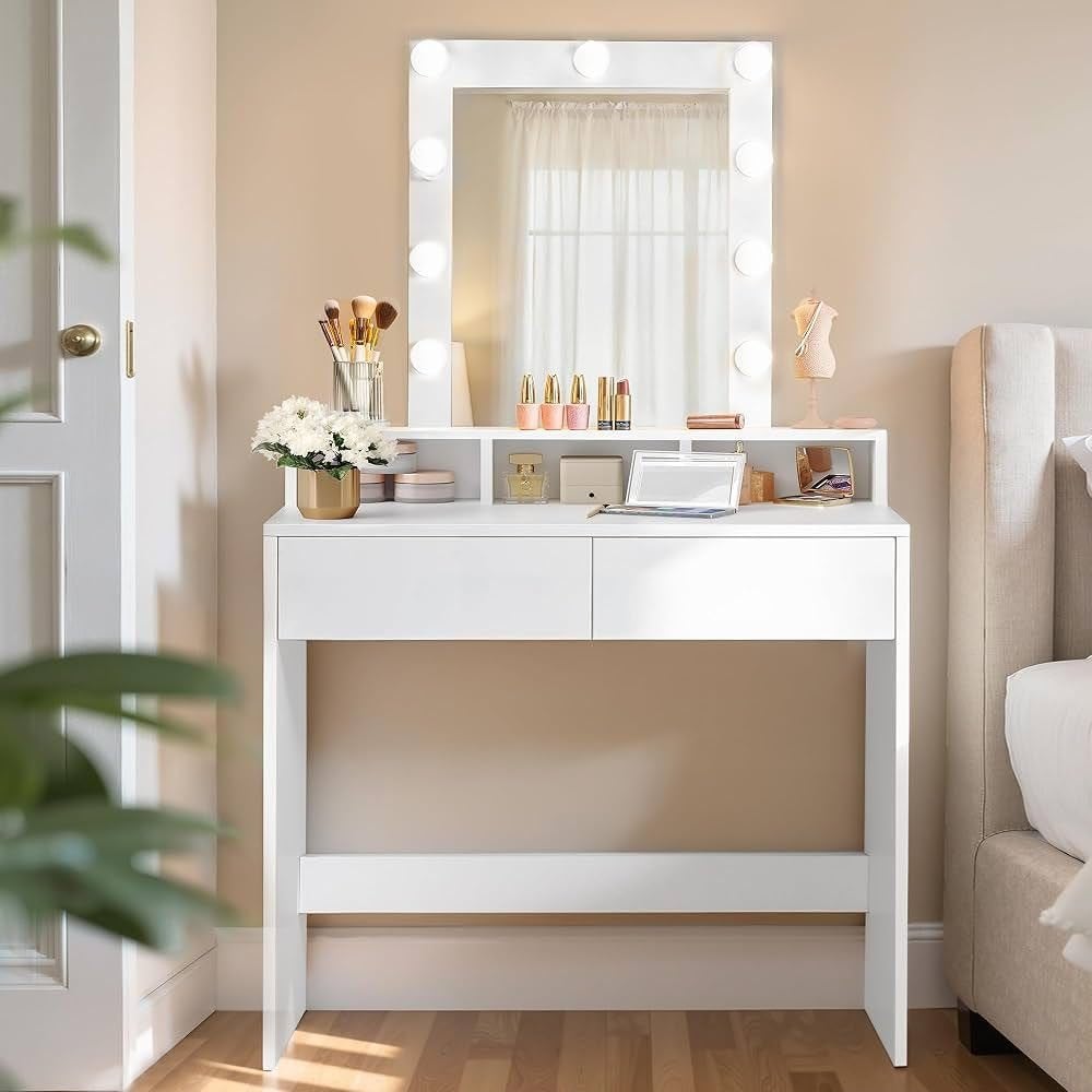 kaptafel, spiegel, LED verlichting, make-up tafel, wit, Gehele gezicht, Wit, Nieuw, Ophalen of Verzenden