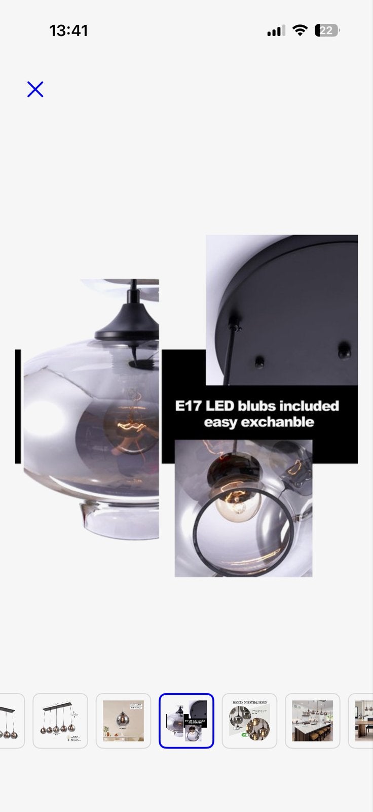 Moderne Hanglamp met 5 Rookglazen Bollen - E17 LED Inbegrepe, Ophalen of Verzenden, Nieuw, Metaal, Overige fittingen